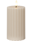 LED Kerze Flamme Stripe in beige
