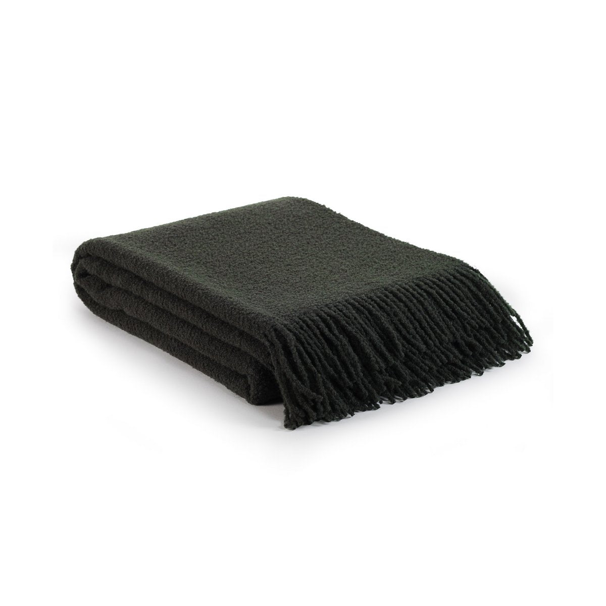 Wolldecke Bouclé Kuscheldecke PARIS grün