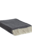Merino/Kaschmir-Überwurfdecke MILANO – dunkelgrau