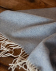 Merino/Kaschmir-Überwurfdecke MILANO – blau