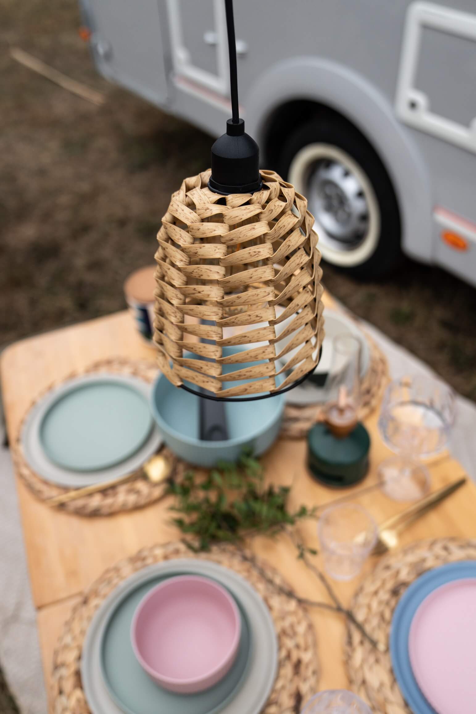 Outdoor LED Pendellampe TWINE braun