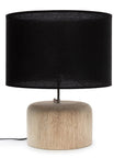 Teakholz-Tischlampe - Naturschwarz
