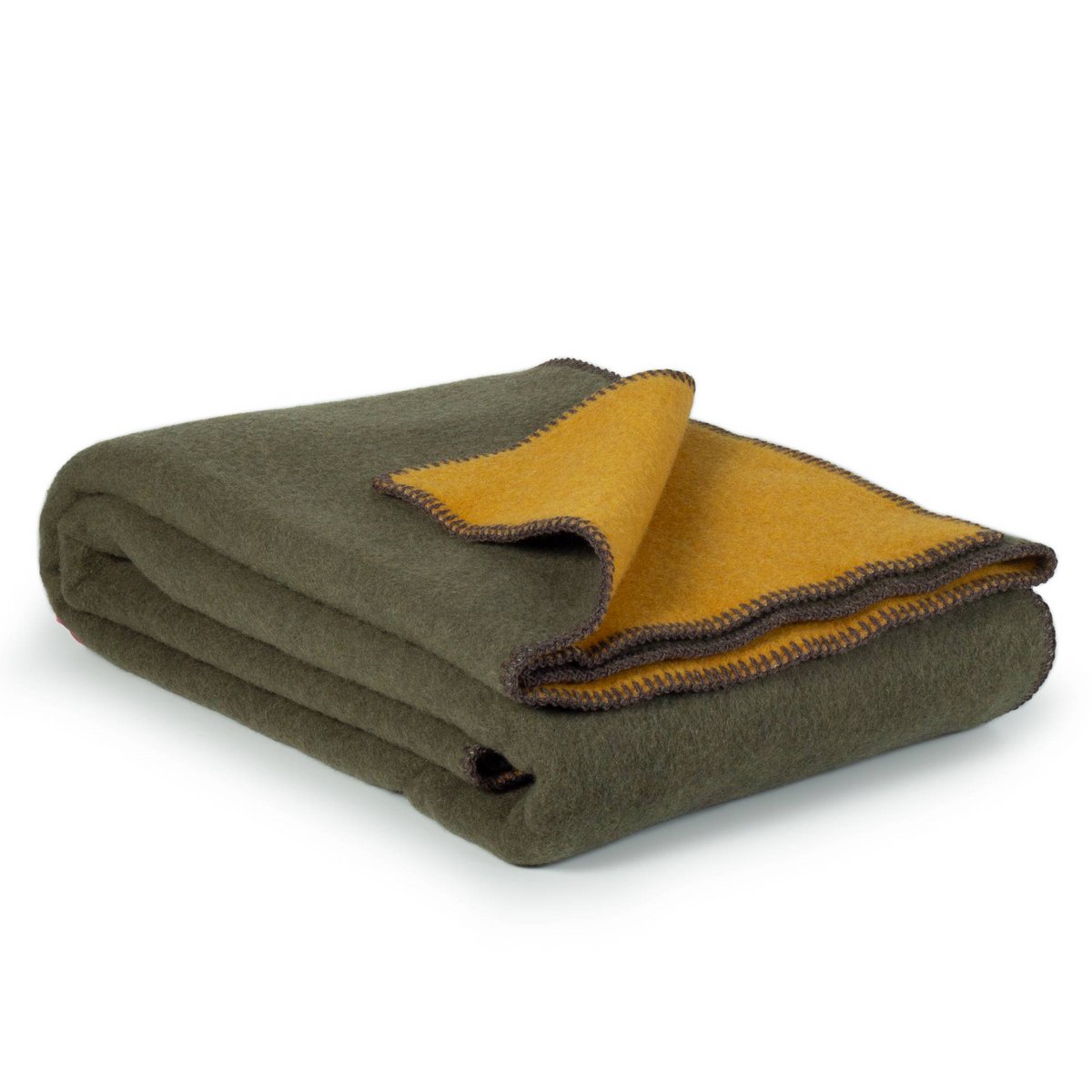 Kuscheldecke aus Merinowolle KHAKI MEADOW