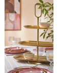 Rama Etagere 3 Ebenen Gold lang