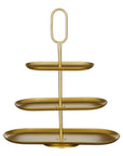 Rama Etagere 3 Ebenen Gold lang