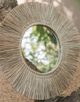 Wandspiegel aus Seegras RIMBA Ø60cm