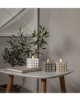 LED BUBBLE Kerze in grau