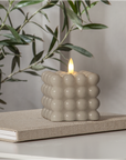 LED BUBBLE Kerze in beige