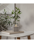 LED BUBBLE Kerze in grau