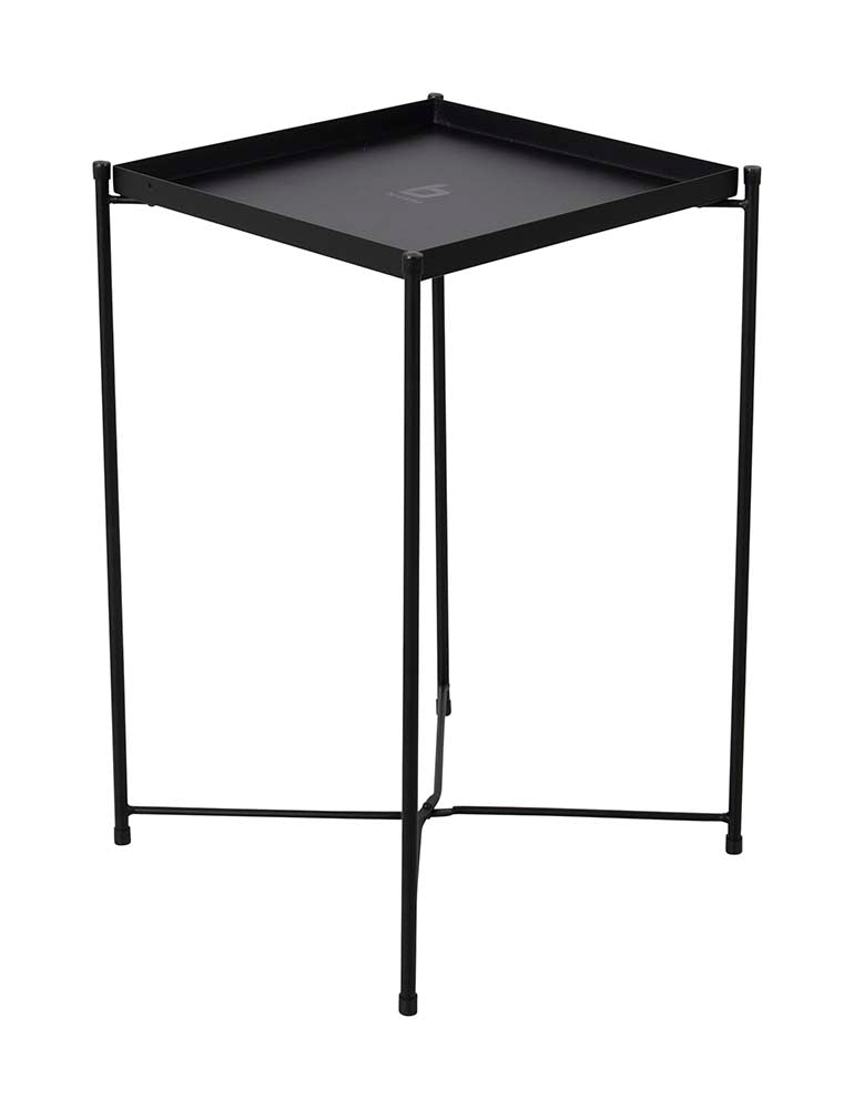 Der Bedford Beistelltisch von Bo-Camp überzeugt mit seinem schwarzen industriellen Look. Die Servierplatte lässt sich einfach abnehmen und das Gestellt flach zusammenklappen. Die Servierplatte ist vielseitig einsetzbar, egal ob zum Servieren von Kaltgetränken, als Beistelltisch in der Glamping Lounge oder als Frühstückstisch im Campingbett | Jetzt kaufen bei Wildnest Glamping