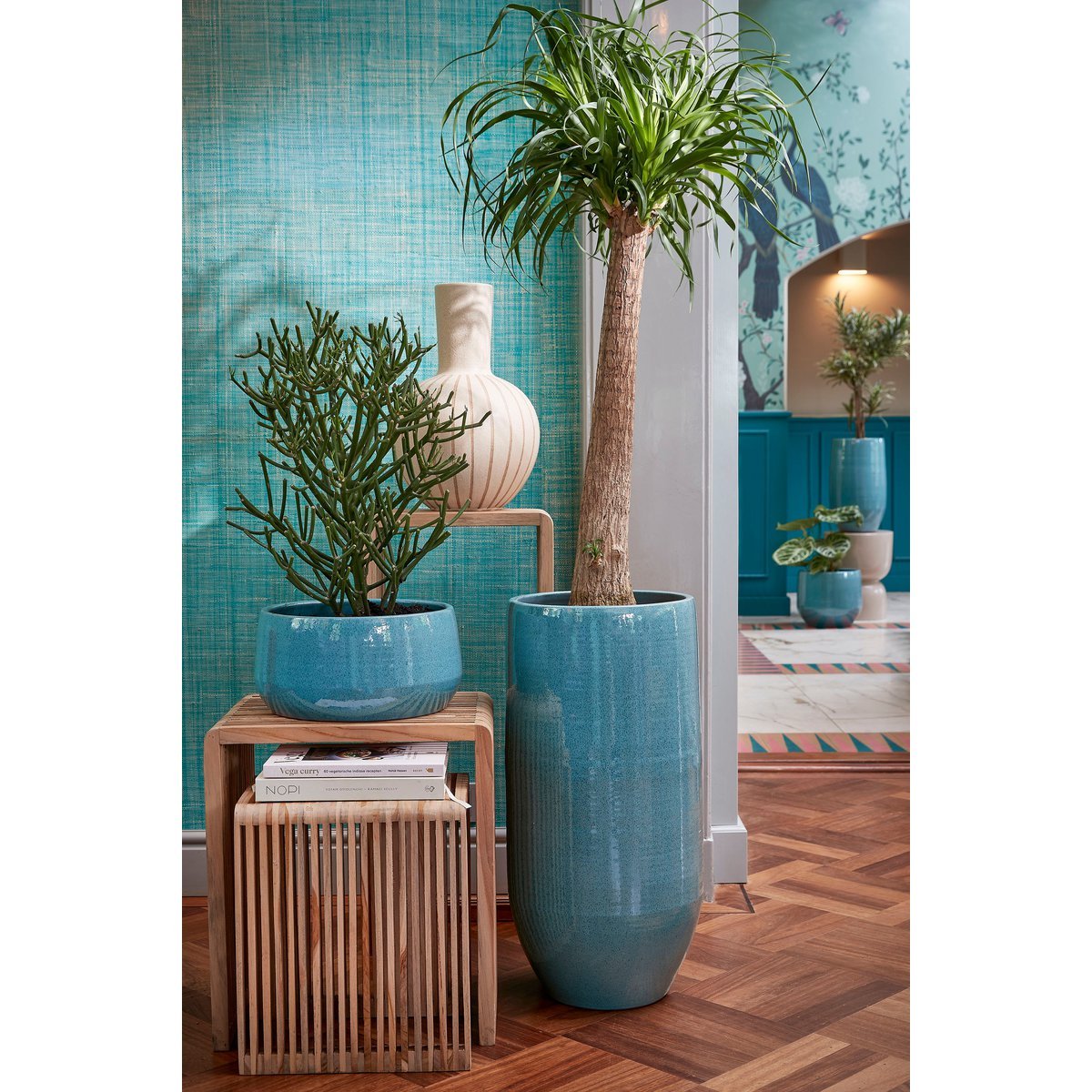 Yonker Beistelltisch 3er-Set recyceltes Holz