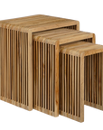 Yonker Beistelltisch 3er-Set recyceltes Holz