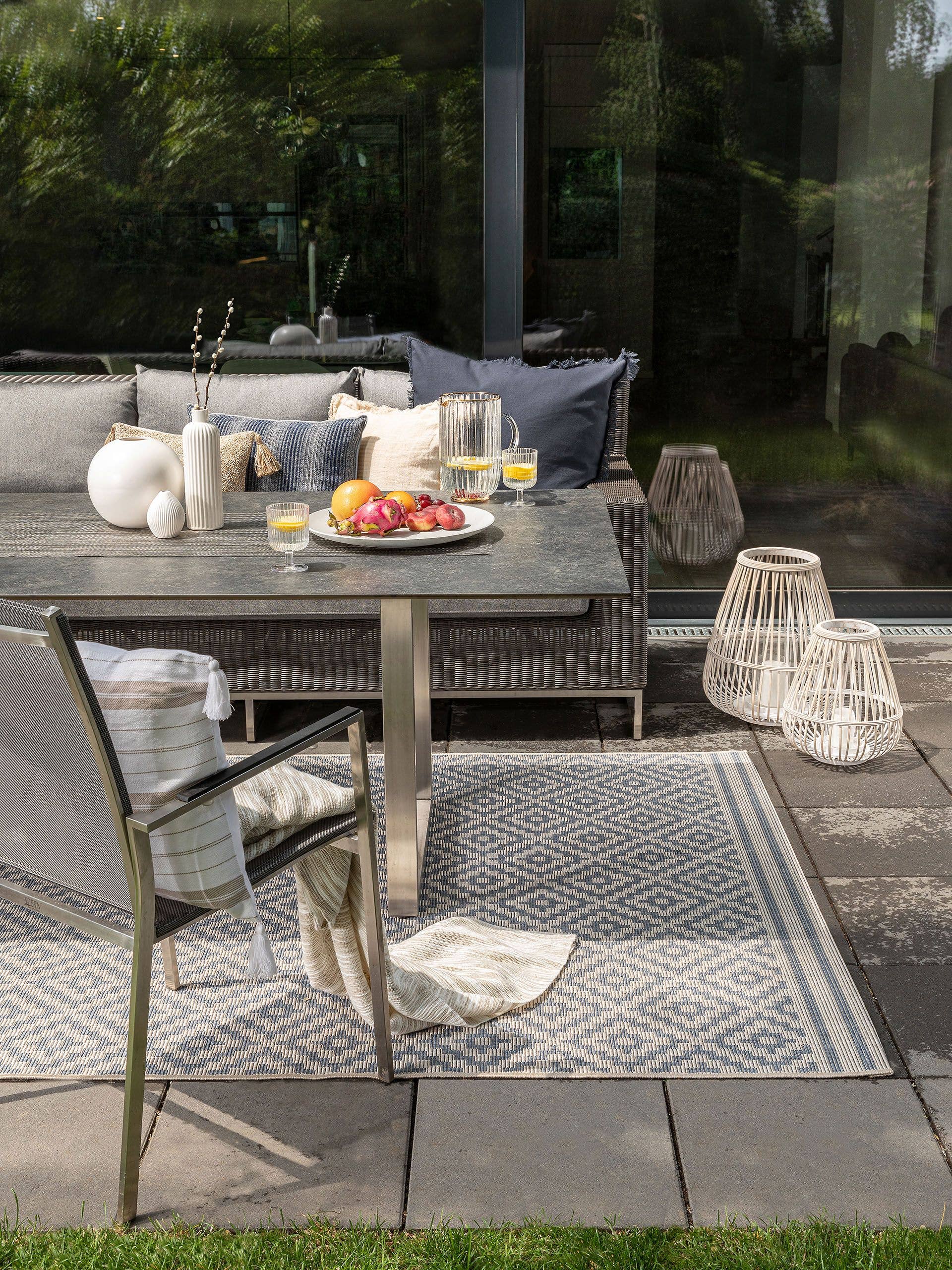 metro campingtisch Benuta Outdoor Teppich Metro blau