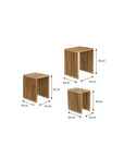 Yonker Beistelltisch 3er-Set recyceltes Holz