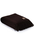 Wolldecke Bouclé Kuscheldecke PARIS dunkelbraun