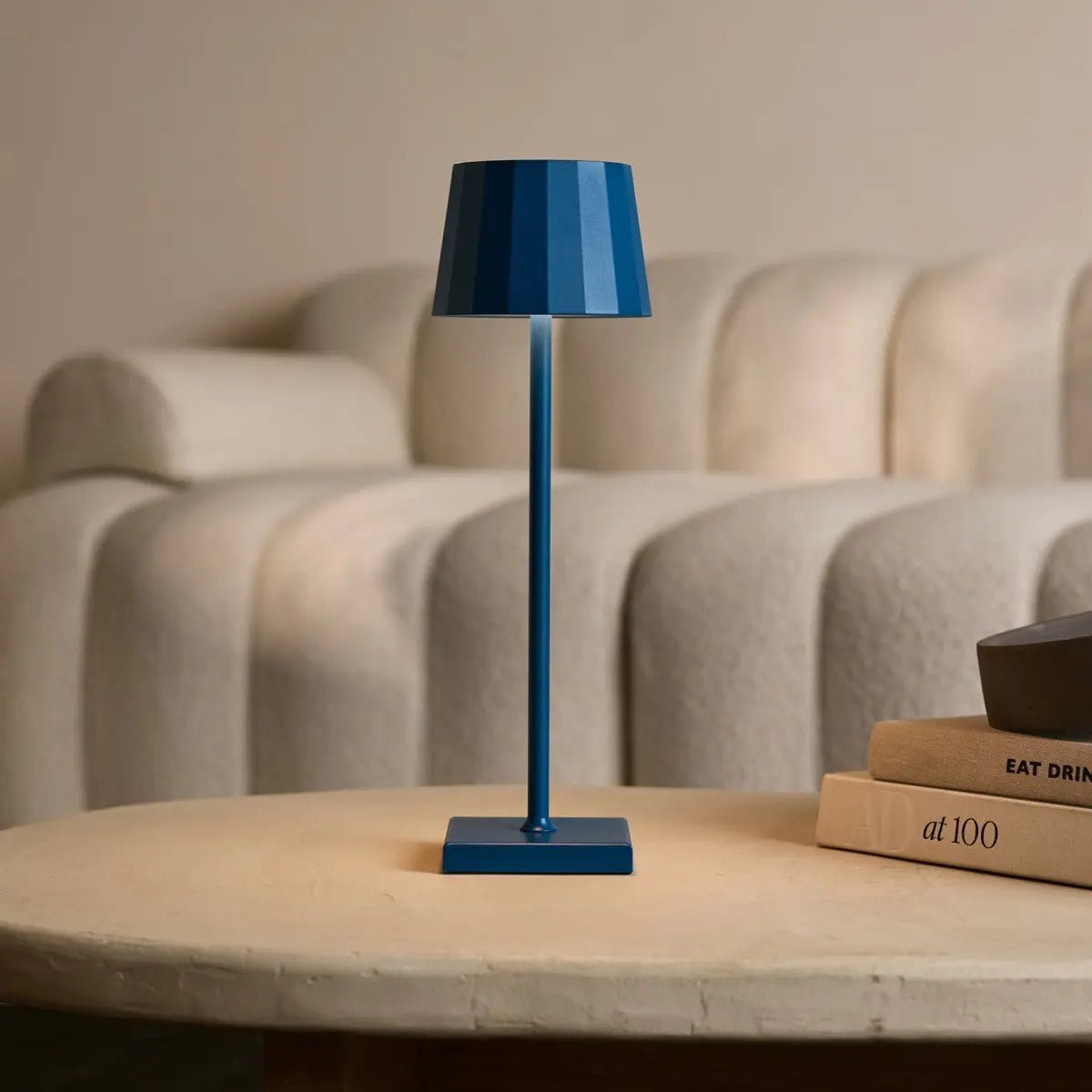 Wouter kabellose Tischlampe Delfterblau