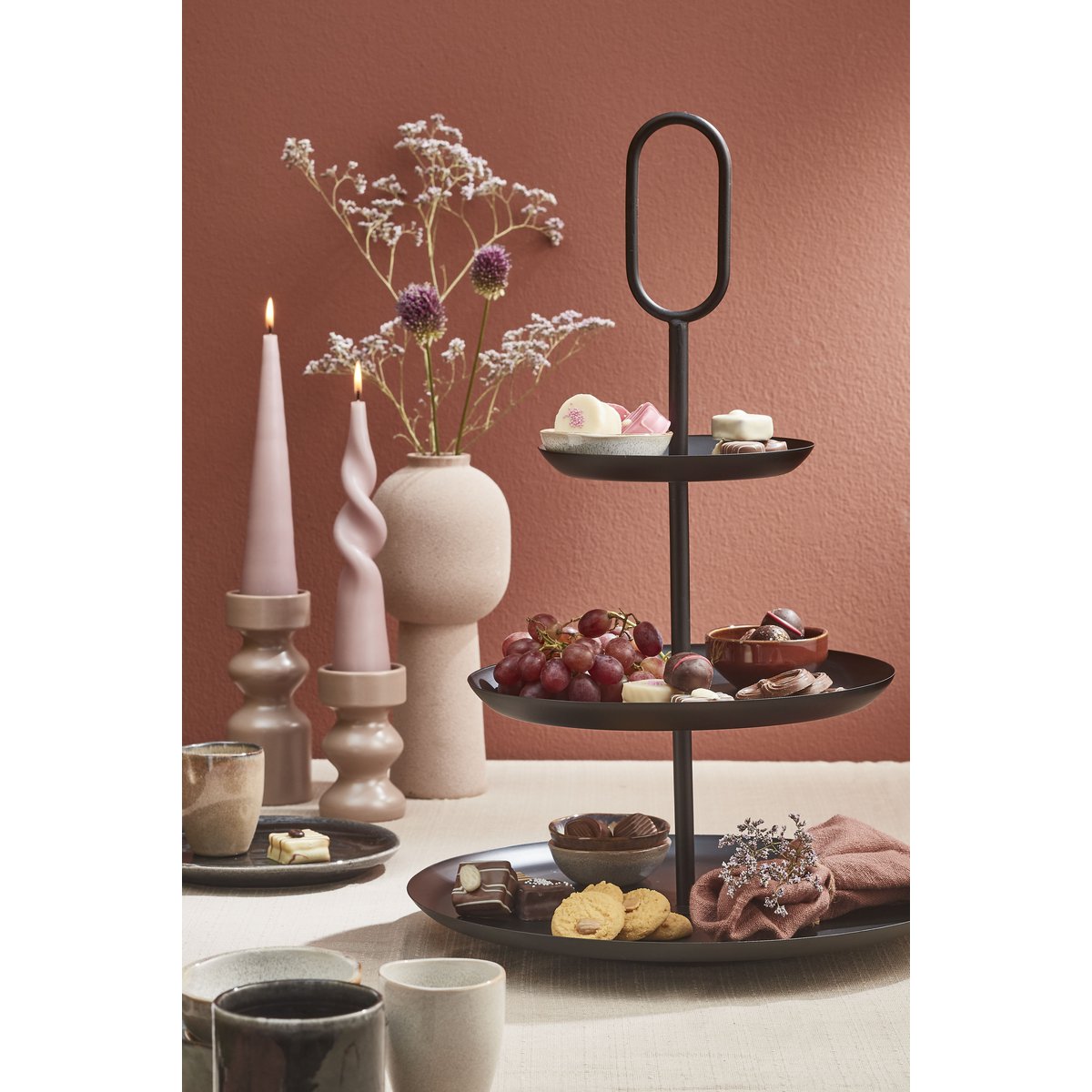 Rama Etagere 3-Ebenen schwarz Ø38cm