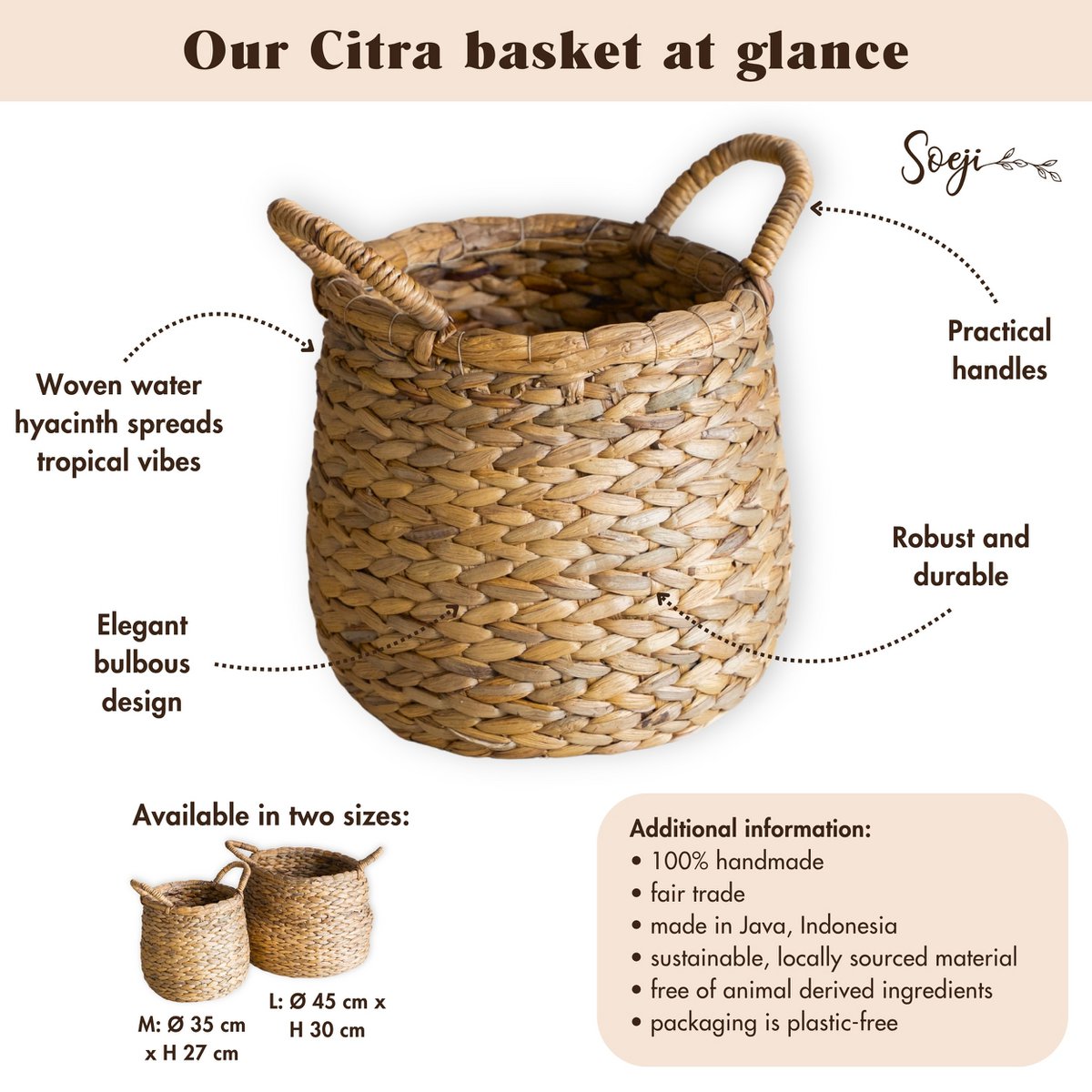 Korb aus Wasserhyazinthe CITRA