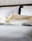 Merino/Kaschmir Kuscheldecke Ivory Nebel