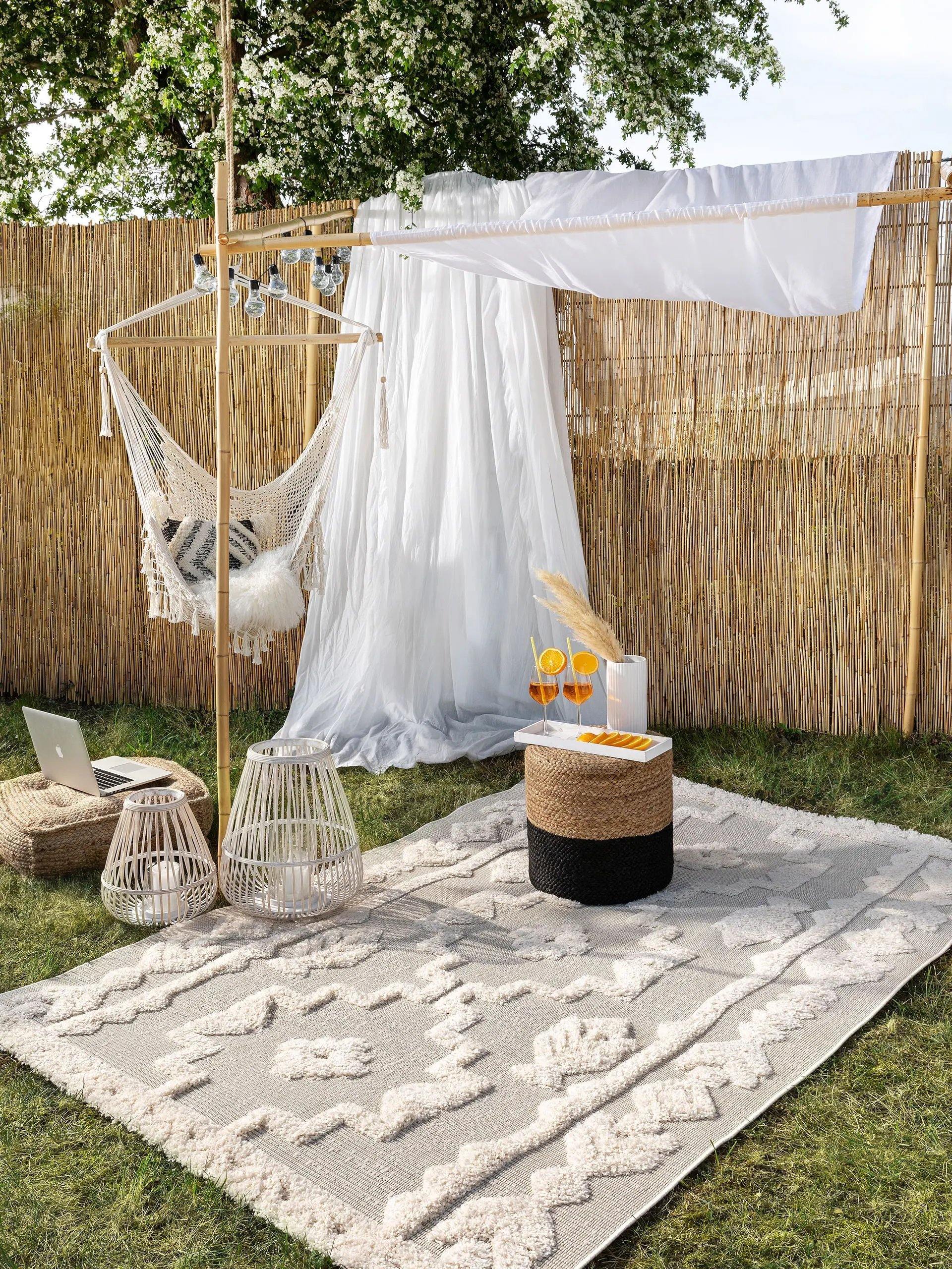 Benuta Outdoor Teppich Carlo II, creme  | Wohnmobil Ausstattung |  Wildnest Glamping