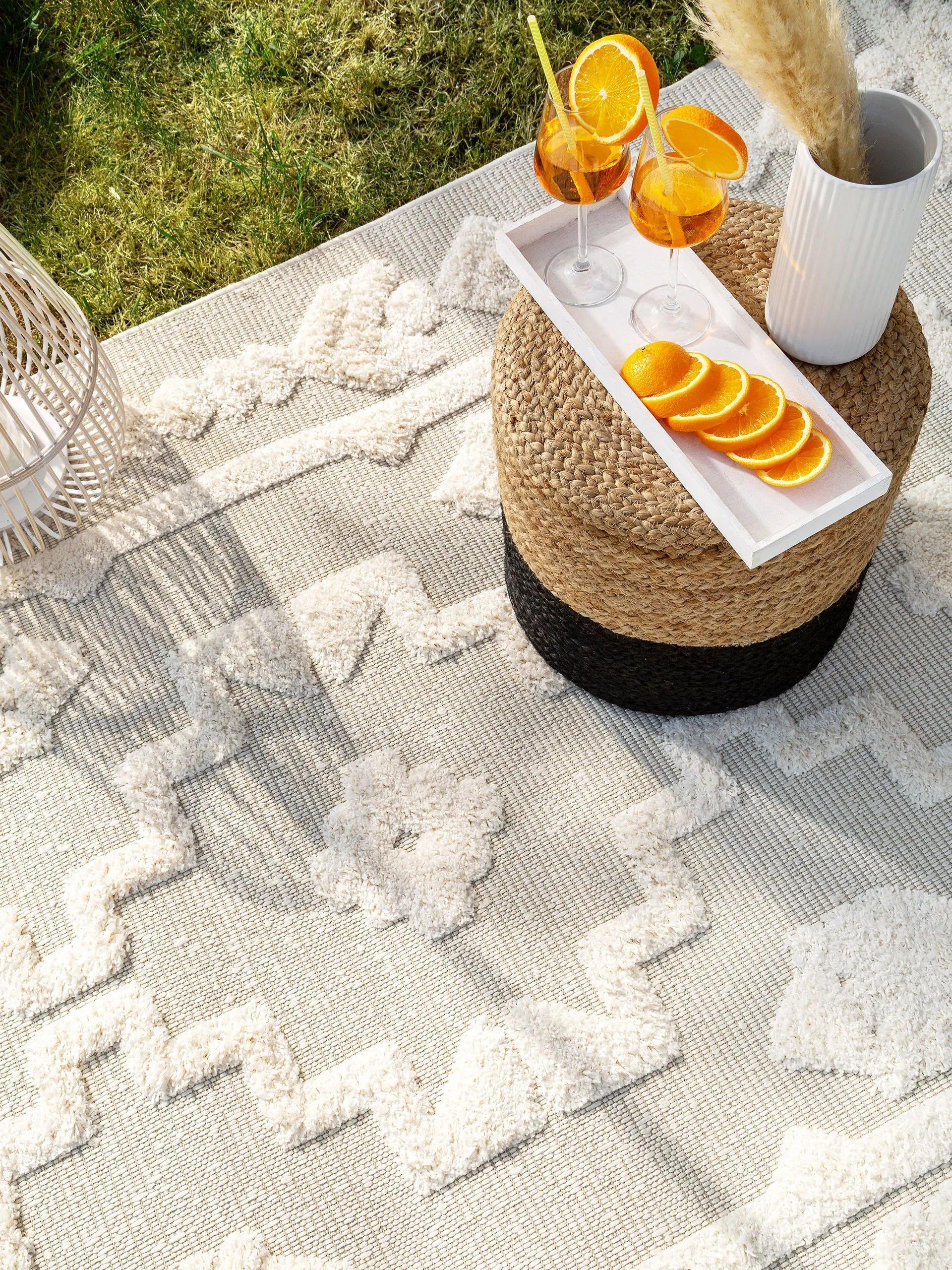Benuta Outdoor Teppich Carlo II, creme  | Wohnmobil Ausstattung |  Wildnest Glamping