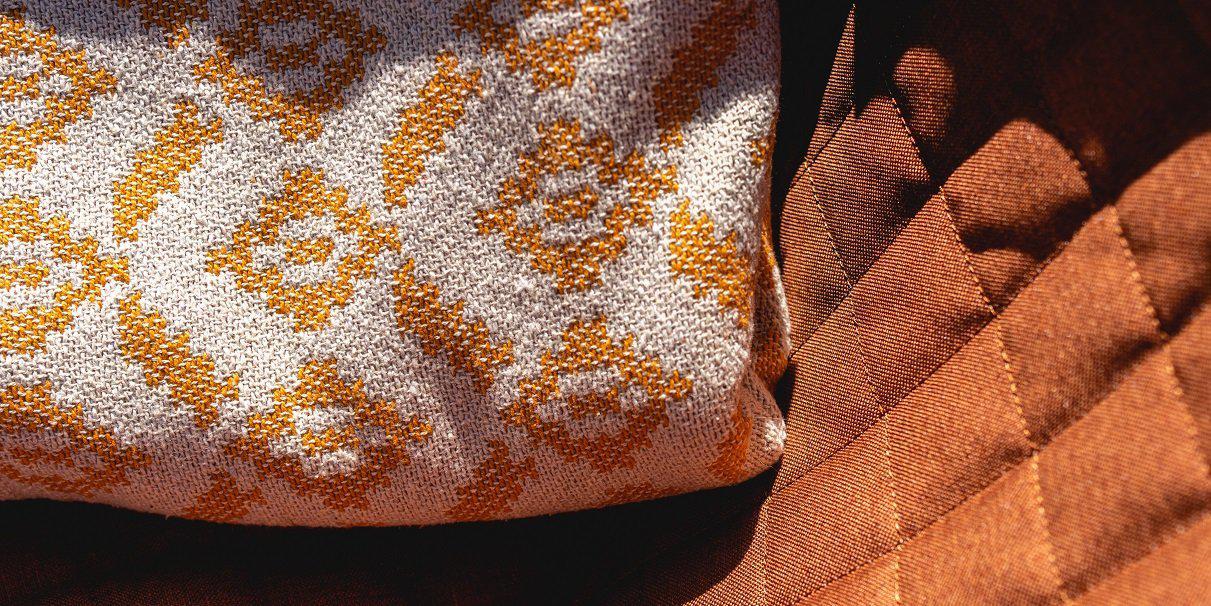 Bloomingville Kuscheldecke aus recycelter Baumwolle, gelb  | Wohnmobil Ausstattung |  Wildnest Glamping